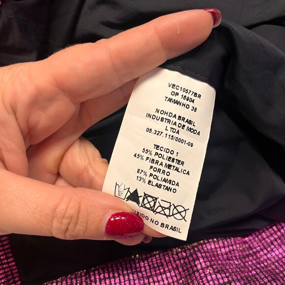 NWT PatBO Pink Metallic Drape Mini Dress Size 6/38 - Picture 6 of 10